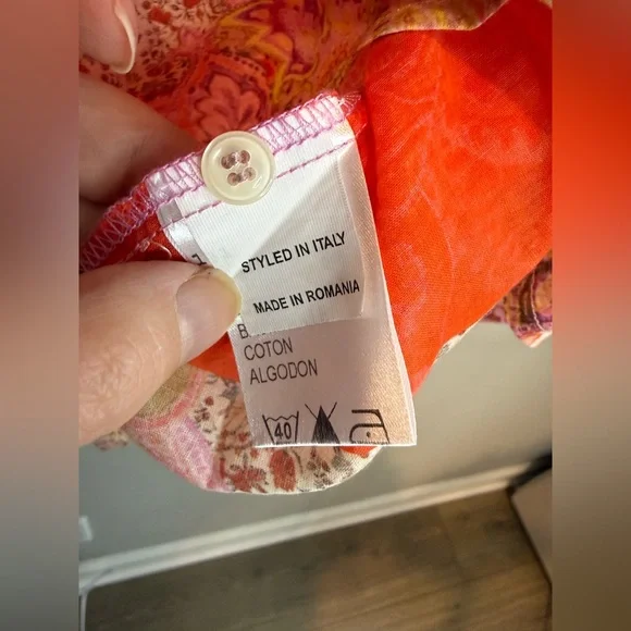 Zanetti Multicolored Cotton Paisley Blouse - Picture 8 of 15